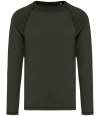 NS338 Native Spirit Raglan Long Sleeve Washed T-Shirt Washed Organic Khaki colour image
